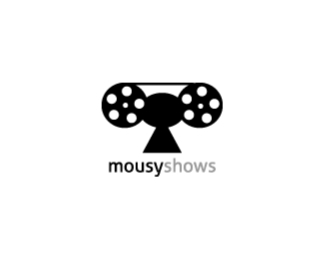 logo Mousyshows-đôi tai to ngộ nghĩnh, với nét tương đồng chiếc máy chiếu phim