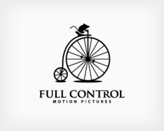 logo Full Control Motion Pictures chú chuột làm chủ bàn đạp của xe đạp