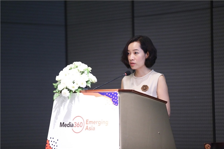 Bà Phạm Thị Diệu Anh – Giám đốc điều hành AIM Academy tại Hội nghị Media360 – Emerging Asia.