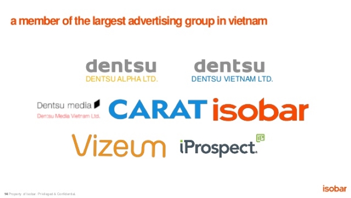 Isobar Việt Nam là thành viên của tập đoàn tiếp thị số toàn cầu Isobar, trực thuộc Dentsu Aegis Network.