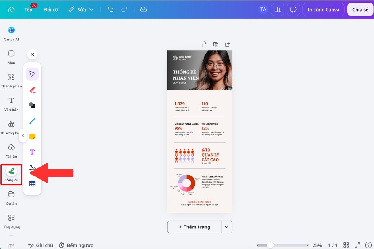 Sử dụng App Vẽ để tạo mũi tên và nhấn mạnh dữ liệu