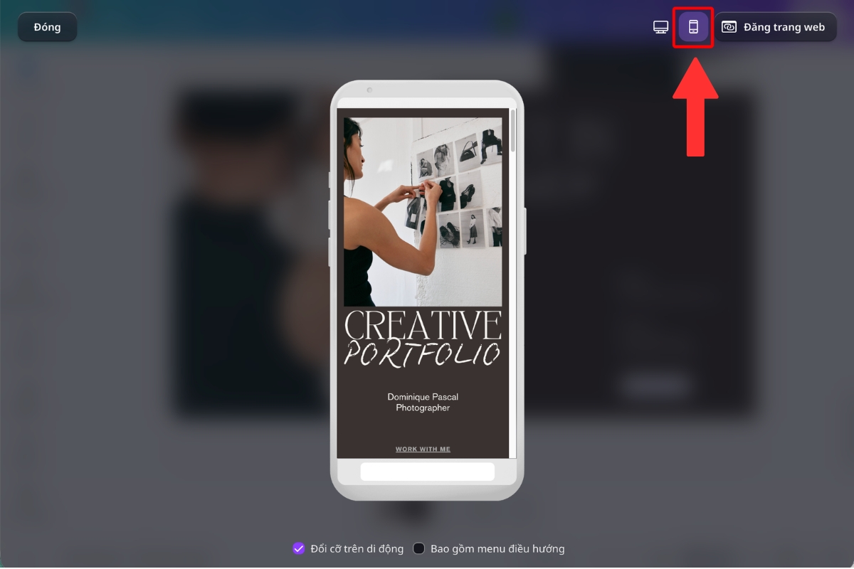 Kiểm tra cách website Canva hiển thị trên thiết bị di động